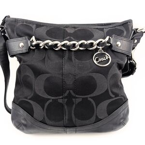Coach Black Signature Chain Shoulder Bag